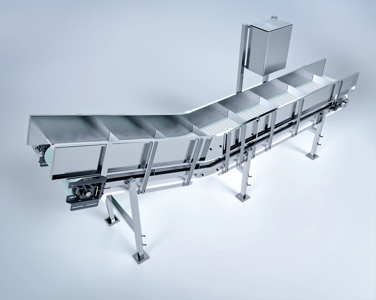 L-shaped modular conveyor
